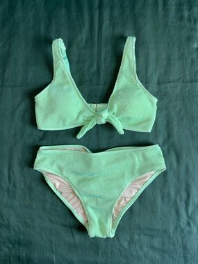Blushing Brunette Mint Green Bikini Set